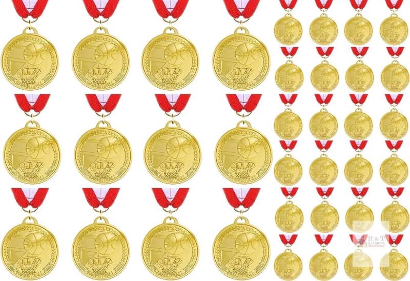 36 New Basketball Medals With Ribbons, Kids Sports Competitions, MVP, Participation Awards + , 3 Packs of 12