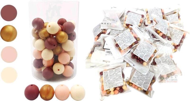 27 New Bags 15mm Silicone Beads, 50pcs Per Bag