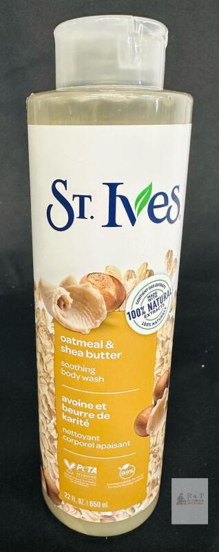 St. Ives Oatmeal & Shea Butter Soothing Body Wash, 22 fl. oz. (650 mL), PETA Approved,
