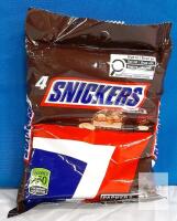 Snickers 4-Pack Multipack, 208g, 250 Calories per Bar, Best Before 02/2027, Canadian Packaging