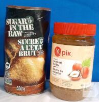 Sugar In The Raw Turbinado Sugar 500g & Yupik Natural Hazelnut Butter 454g, Non-GMO, Vegan