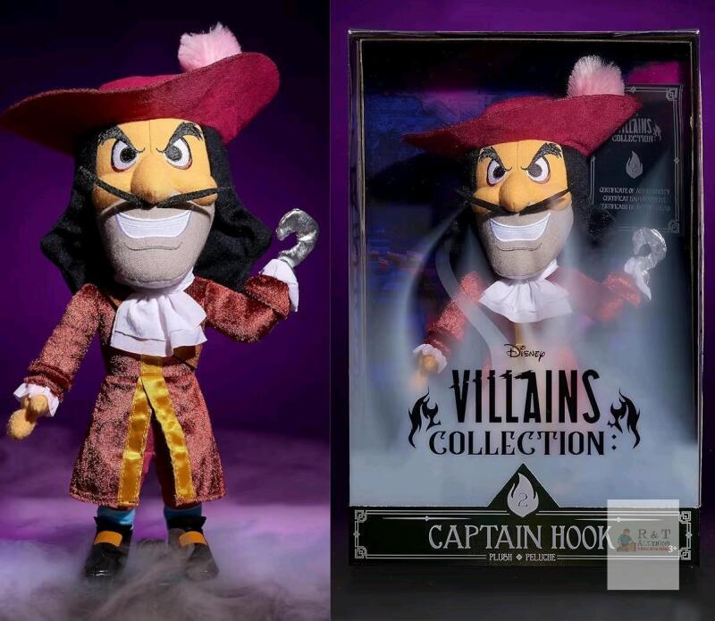 New Disney Villains Collection: Captain Hook Plush, 13-inch Collectible Plush Doll, Officially Licensed Kids Toys for Ages 3 Up, Gifts and Presents, Amazon Exclusive