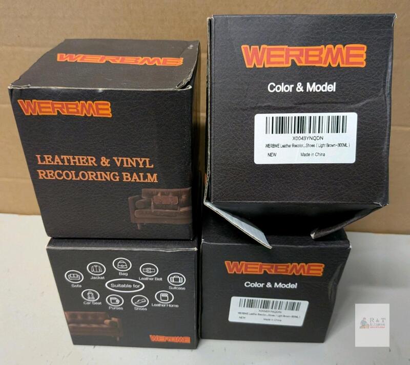 4 New Werbme Light Brown Leather Recoloring Balm. 300 ml each