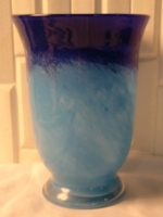 Beautiful Blue Glass Vase - 10" Talls