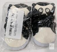 new Panda Face Infant Crib Shoes, Black/White, Unisex, 0-6 Months, Soft Anti-Slip Sole
