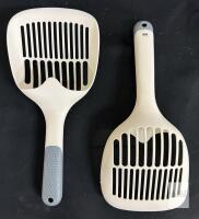 2 SIVFOTID Cat Litter Scoop, Model R4-L0308/R4-S5N, Ergonomic Plastic Design with Rubberized Grip
