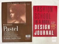 Strathmore 400 Series 9x12 Pastel Paper Pad (24 Sheets) & Zo&euml; Hong Fashion School in a Book Design Journal -pastel paper has loose spine, slight splice on front of book.