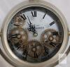 Champs Elysees Mantle Quartz Clock w/Rotating Gears . Measures 15" tall . Tested Working.- requires 3 AA Batteries (not included) - 2