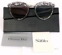 Christian Dior DiorOffset1 W6Q0T 62mm Designer Eyeglasses, White/Patterned, Made in Italy, Case In very good condition. Marked CD on nosepads, DiorOffset1 on arm, Dior on front of hard case & sewn on inside label of hard case. Does not appear to be prescr