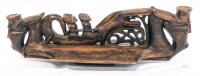 Papua New Guinea Sepik River Carved Wooden Canoe Prow Ornament Tribal Crocodile Motif 20th C 15" Long. Wood. No maker's marks or stamps noted