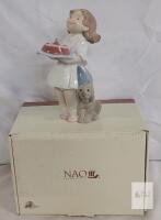 Nao by Lladr&oacute; Girl Birthday Fun Figurine 2001484, 7.1 in, Boxed, Hand-Made, Spain