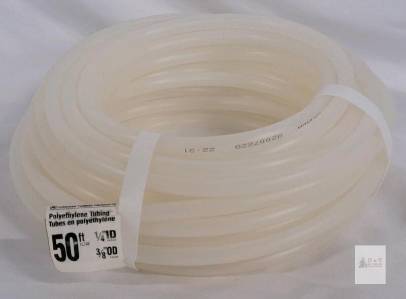 50 ft Polyethylene Tubing, 1/4" ID x 3/8" OD, 125 PSI, Canada Tubing Products, Translucent