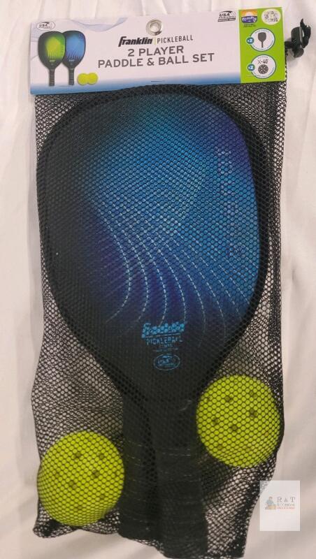 Franklin 2 Player Pickleball Paddle & Ball Set, Wood Paddles, X-40 Outdoor Balls, Mesh Case