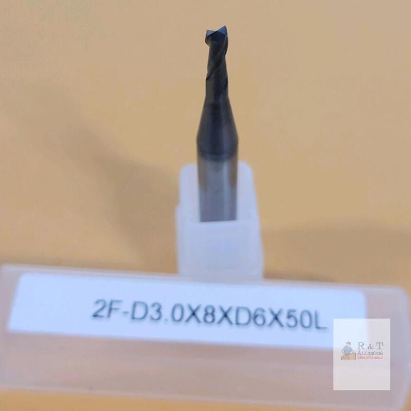 2-Flute Solid Carbide End Mill 3.0mm x 8mm x 6mm x 50mm, Black Coated, 2F-D3.0X8XD6X50L