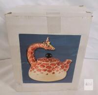 Regal Greetings Giraffe Ceramic Teapot 10911, 32oz, Hand-Painted Animal Design, Boxed