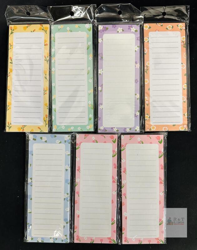 IMOON Colorful Flower Series Magnetic Notepad Set &ndash; 7 Pads, Floral Designs, 50 Sheets, 3x8 in
