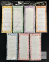 IMOON Colorful Flower Series Magnetic Notepad Set &ndash; 7 Pads, Floral Designs, 50 Sheets, 3x8 in