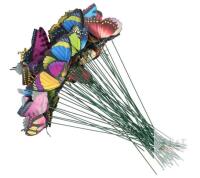 20-Pack ROWCAY Garden Butterfly Stakes, 12" Assorted Colors, PVC Butterflies on Iron Wire