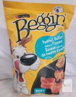 Purina Beggin' Dog Treats Peanut Butter with Bacon, 708g, Real Meat, 15% Protein, Lot 53391082