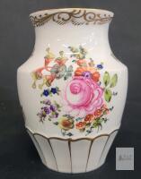 Herend Hungary Hand-Painted Porcelain Vase 7165/BHR-BO Floral Gold Accent 5 Inch