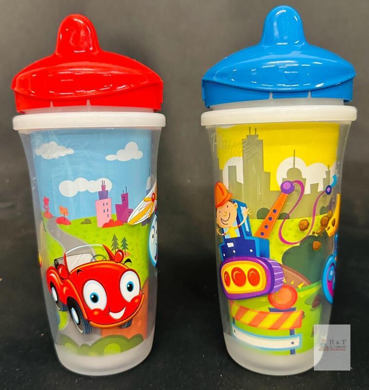 Playtex Sipsters Stage 3 Insulated Sippy Cups, 9 oz, Set of 2, BPA-Free, Spill-Proof