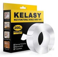 Kelasy Double Sided Nano Tape 1.2" x 200", Heavy Duty, Removable, Clear, Strong Adhesive