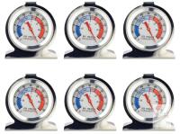 Voittozege Refrigerator/Freezer Thermometers, Set of 6, Analog Dial, Stainless Steel, -20&deg;F to 80&deg;F