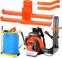 New Backpack Blower Rack with Hose Holder - Heavy Duty Backpack Sprayer Wall Mount with Dual-Sided Hooks, Space-Saving Backpack Hanger for Weed Eater, Hedge Trimmer and Chain Saw, 330lbs Load Capacity