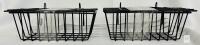 2 Black Metal Wall Grid Basket, 10"x5"x3.5", Hook-On Mount, New
