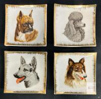 GIC Fine China Hand Painted Dog Breed Plates GE 288, Made in Occupied Japan, Set of 4