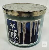 Bath & Body Works Sparkling Icicles 3-Wick Scented Candle, 14.5oz, Glass Jar, UPC 0667536883608