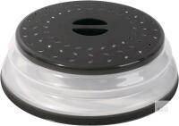New Beprezco Microwave Cover for Food 12.2 Inch, Microwave Cover Collapsible Splatter Plate Cover Colander Lid, Dishwasher-Safe, BPA Free (Black)