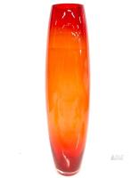 Striking Gradient Orange Glass Flossa Vase 16"