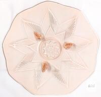 Vintage Art Deco Pink Depression Glass Cake Plate / Platter, 12" Diameter &times; 1.25" High