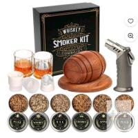 Whiskey Smoker Kit with Torch - 6 Flavors Wood Chips, 2 Glasses, 2 Ice Ball Molds - Cocktail Smoker Infuser Kit, Old Fashioned Drink Smoker Kit, Birthday Bourbon Whiskey Gifts for Men