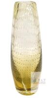 Mid-Century Murano Art Glass Vase, Bullicante Technique, Amber-to-Clear Fade, 10.25 Inches Tall no chips or cracks