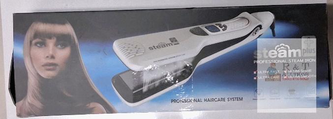 new Steam Plus Professional Steam Hair Straightener with Titanium Plates, Adjustable Temperature, and Digital LCD Display