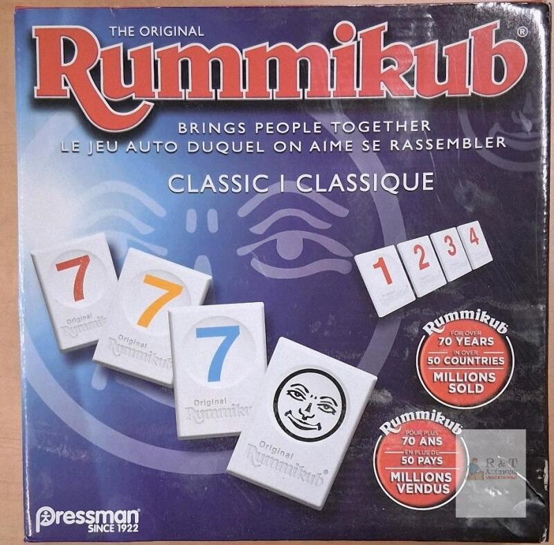 Rummikub Classic Board Game by Pressman, Bilingual English/French, 2-4 Players, 70+ Years Edition