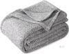 New KAWAHOME Sweatshirt Blanket QUEEN Size for Bed-Lightweight Breathable Blankets, Soft Thin Warm Knit Jersey Blanket for Hot Sleepers 90"X 90", Heather Grey