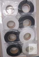 8 Rolls Double-Sided Foam Adhesive Tape, 0.75" x 4" Core, Black & White