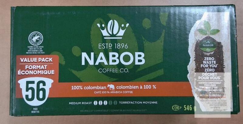 Nabob Colombian Medium Roast 56 K-Cup Pods, 100% Arabica, Keurig Compatible, 546g
