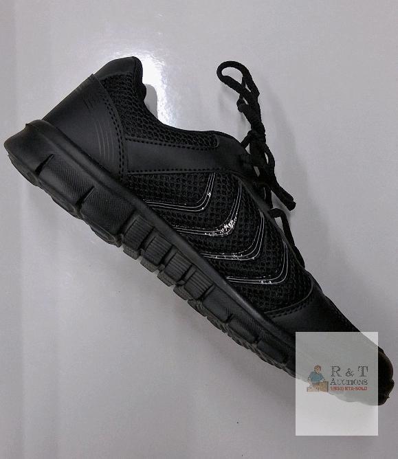 Black Mesh Athletic Running Shoes, Size 7, Lace Up, Synthetic Upper, New in Bag