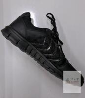 Black Mesh Athletic Running Shoes, Size 7, Lace Up, Synthetic Upper, New in Bag