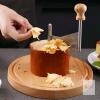 New Wood Cheese Curler Spin Cheese Wheel Chocolate Multifunctional Rust-Proof Shredder Girolle with Handle 8.4" Diameter - 2