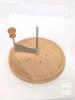 New Wood Cheese Curler Spin Cheese Wheel Chocolate Multifunctional Rust-Proof Shredder Girolle with Handle 8.4" Diameter - 3