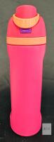 NEW 24oz Pink Insulated Stainless Steel Kids Water Bottle, Flip Handle, Push-Button Spout,