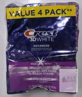 Crest 3D White Advanced Radiant Mint Toothpaste, 4-Pack, 2.4 fl oz Tubes