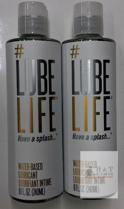 2 Lube Life Water-Based Personal Lubricant, 8 fl oz, Paraben-Free, Toy and Condom Compatible