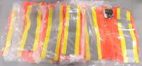GlowActive ANSI Class 2 Long Sleeve Safety Shirts, Orange/Yellow Reflective, Medium, Lot of 5