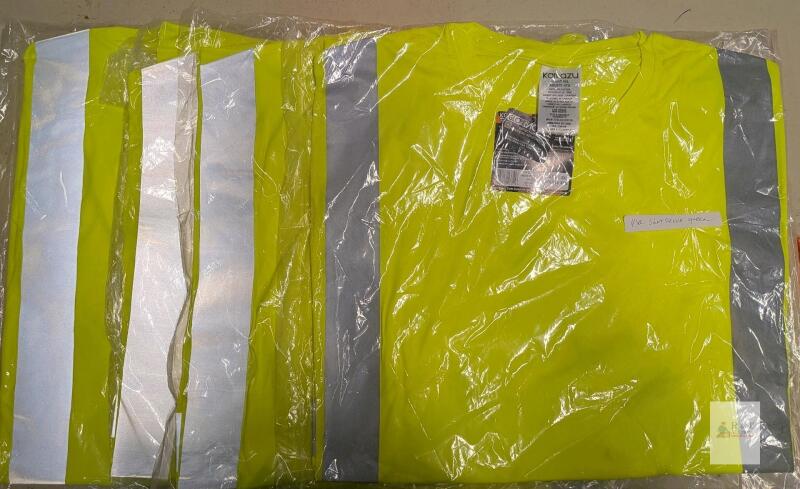4 Kamazu HVZ1000-15 High Visibility Safety Shirt, Short Sleeve, 4XL, ANSI/ISEA 107 Class 2